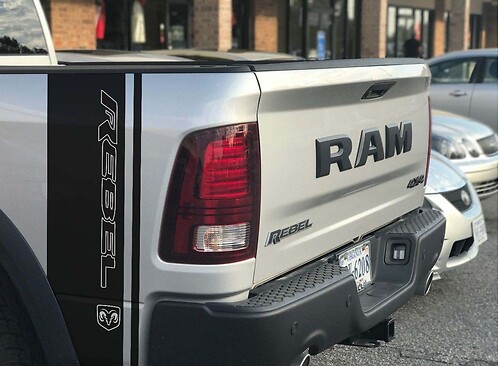 Autocollant Vinyle Lettrage Rebel Logo Hemi Bandes Latérales pour Dodge Ram 1500