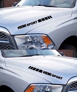 Dodge Ram Hemi Sport 1500 2500 Autocollants en vinyle pour capot Racing Stripes Mopar Rebel RT