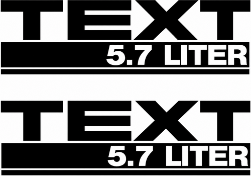 TEXT 5.7 LITER Twin Block Lettering Universel Autocollant vinyle pour Dodge