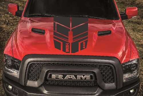 DODGE RAM 1500 HOOD simple rayures vinyle autocollant autocollants personnalisé hemi