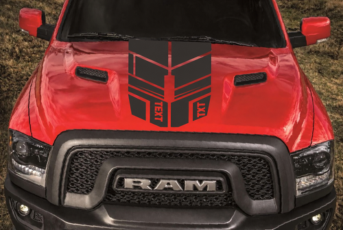 Autocollant en vinyle à rayure segmentée pour capot Rally pour Dodge Ram 1500 2500 2009-2017