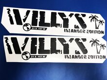 2x Jeep Wrangler Willys Islander Hood Decal Stickers Graphics 3