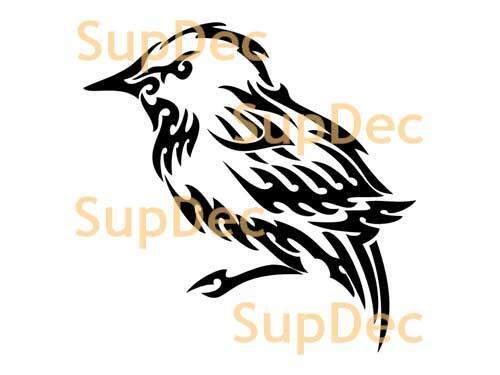 Autocollant mural en vinyle avec oiseau, pour fenêtre et salle de bains, amovible, #36
