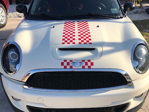 Autocollants en vinyle à rayures à damier 2 pour Mini Cooper Clubman 2008-2013