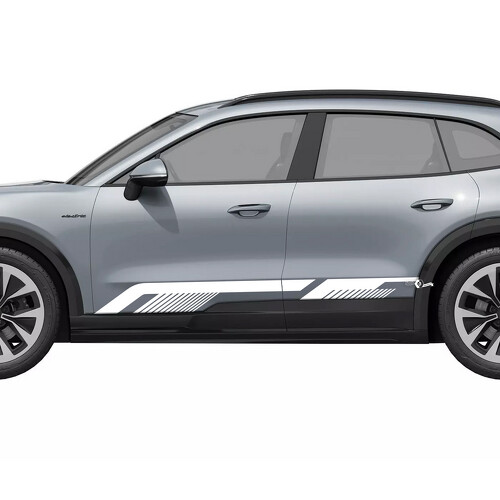 Autocollant Vinyle Fines Lignes Latérales pour Bas de Caisse Porsche Cayenne Électrique_1