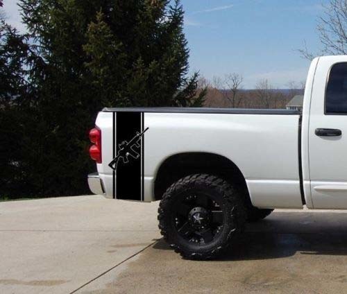 AR15 Pickup Truck Bed Stripe Sticker Decal Set (2) Chevy Dodge Nissan Toyota Ford GMC
