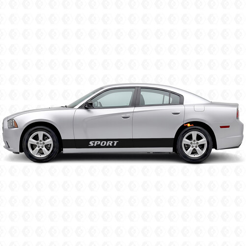 Autocollant Vinyle Latéral Bandes Droites Sport pour Dodge Charger 2006-2010