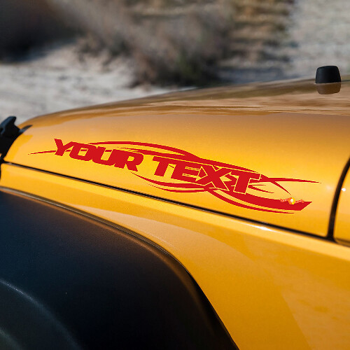 Autocollant en vinyle pour capot à motif tribal avec texte personnalisé pour Jeep Wrangler 1997-2018