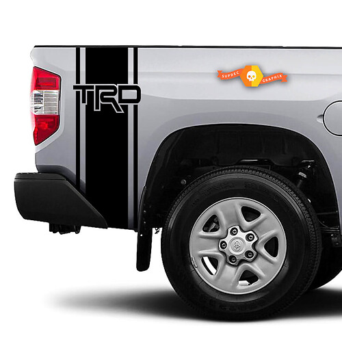 Décalcomanie en vinyle à rayures TRD Outline pour les côtés de benne Toyota Tacoma