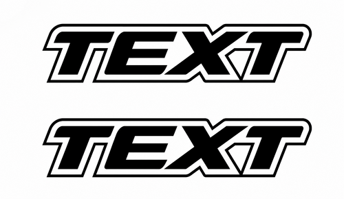 TEXT Outline Block Lettering Pair Universel Autocollant vinyle pour Ford F-150 2009-2017