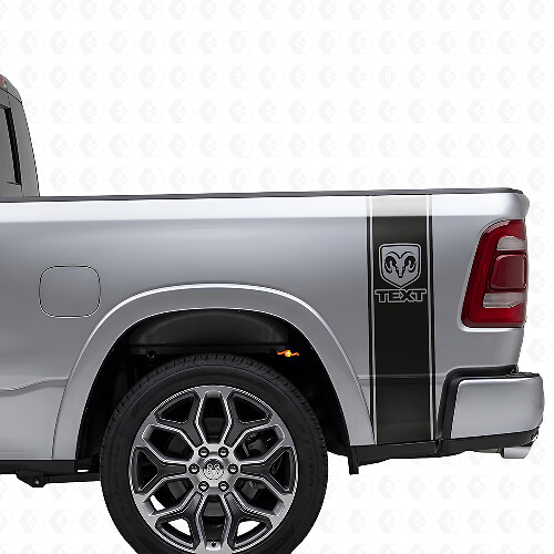Autocollant Vinyle Bandes Arrière Logo RAM Pour Dodge Ram 1500-3500