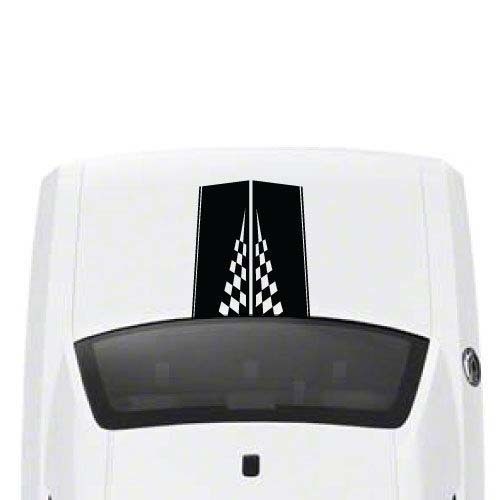 Options d'autocollant de capot de course à carreaux Dodge Challenger arrière en vinyle