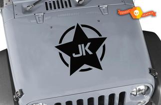 Armée étoile vinyle autocollant autocollant USA militaire Jeep jku jk Wrangler capot noir mat