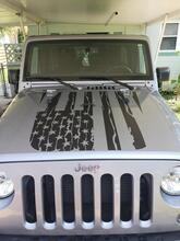 Décalque de capot drapeau américain en détresse - Jeep wrangler 2