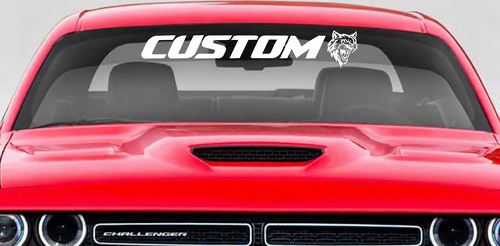 CUSTOM Cat Banner — Autocollant en vinyle (pare-brise) pour Dodge Challenger Hellcat
