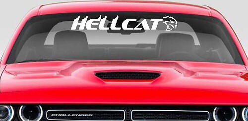 Déco en vinyle pour pare-brise Hellcat Racing pour Dodge Charger Challenger