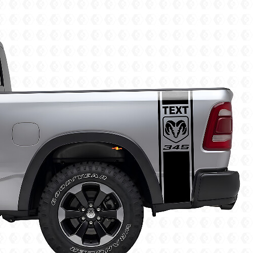 Kit de décalcomanies vinyle bandes latérales style Hemi personnalisé pour Dodge Ram Power Wagon