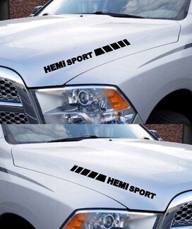 Dodge Ram Hemi Sport 1500 2500 Autocollants en vinyle pour capot Racing Stripes Mopar Rebel RT 2022