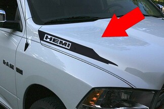 Dodge Ram Hemi Sport 1500 2500 Hood Vinyl Stripes Stickers Autocollants Mopar Rebel RT 2022