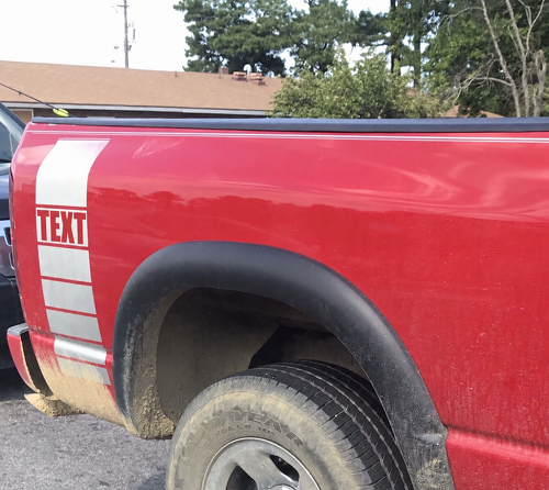 Ensemble de bandes de course segmentées Autocollant vinyle latéral pour Dodge Ram 1500