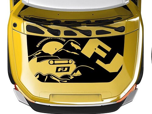 Autocollant vinyle style montagne pour capot Toyota FJ Cruiser