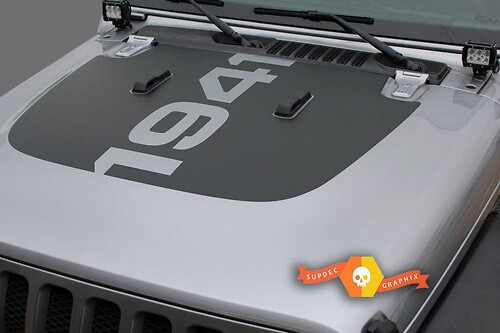 Autocollant Vinyle Capot Style Blackout 1941 pour Jeep Wrangler JL 2017-présent