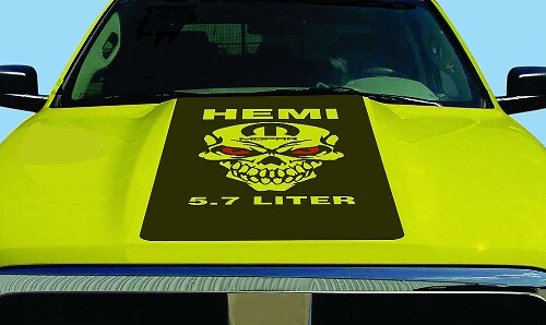 Autocollant Vinyle Capot Tête de Mort Style HEMI Pour Dodge Ram