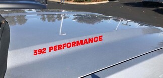 392 Performance Hood Decal Dodge Challenger Charger HEMI Scat Pack V8 SRT Rouge Scatpack