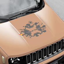 Jeep Renegade Logo Splash Army Star Grunge graphique vinyle autocollant autocollant capot côté 2