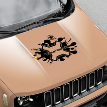 Jeep Renegade Logo Splash Army Star Grunge graphique vinyle autocollant autocollant capot côté 3