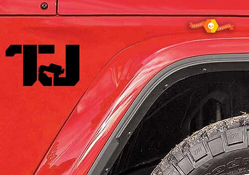 Autocollant Vinyle Logo TJ Latéral pour Jeep Wrangler