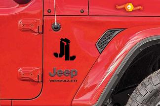 Ensemble d'autocollants JL Jeep Wrangler de qualité supérieure de qualité automobile de catégorie 2