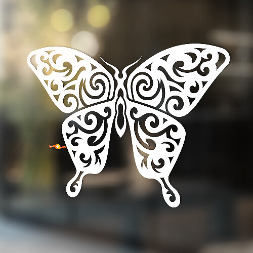 Autocollant en vinyle universel papillon style ajouré