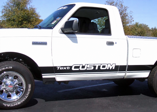 Texte Paire de bandes personnalisées Autocollant en vinyle pour panneau latéral Rocker pour Ford Ranger