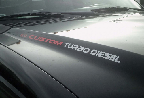 Autocollants vinyles personnalisés paire de capot Turbo Diesel pour camions Ford PowerStroke Engine