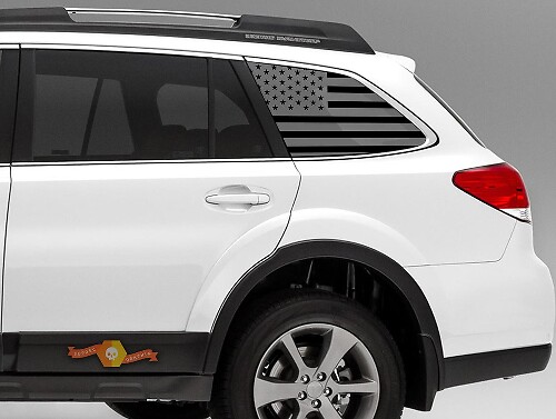 Autocollants en vinyle avec drapeau américain pour vitre latérale arrière Subaru Outback