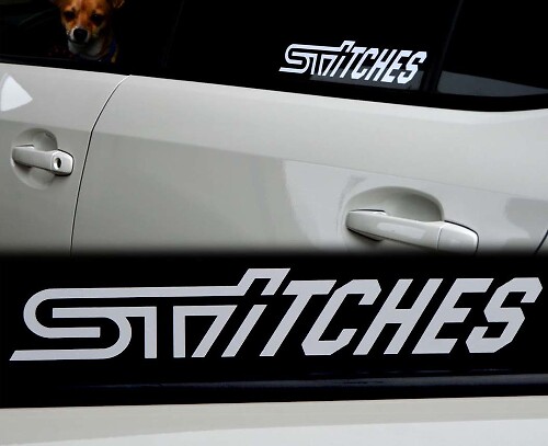 Autocollant en vinyle pour fenêtre STI Stitches pour Subaru