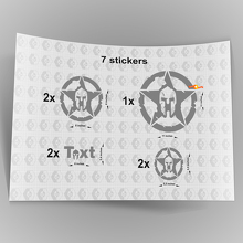 7x Jeep Spartan STAR Stickers autocollants capot porte garde-boue TJ JK CJ YJ JL rubicon 2