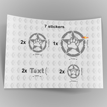 7x Jeep Bear Claw STAR Decal autocollants capot porte garde-boue TJ JK CJ YJ JL rubicon 2