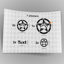 7x Jeep Bear Claw STAR Decal autocollants capot porte garde-boue TJ JK CJ YJ JL rubicon 3