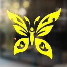 Autocollant Vinyle Universel Silhouette Papillon Style Tribal_4