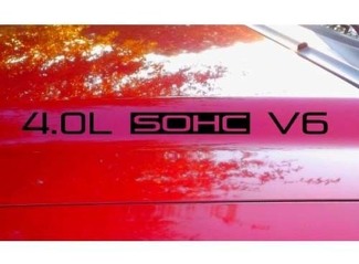 Autocollant de capot x2 4.0L SOHC V6 texte autocollant emblème logo 4.0 V4