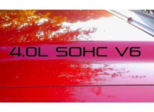 Autocollant de capot x2 4.0L SOHC V6 texte autocollant emblème logo 4.0 V2