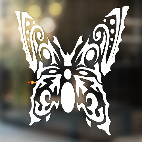 Autocollant Universel en Vinyle Décoratif Papillon Style Tribal