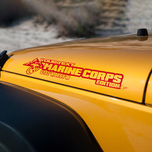 Autocollant en vinyle pour capot latéral Marine Corps USMC, graphique pour Jeep Wrangler 27 