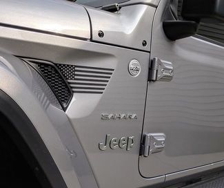 Jeep Wrangler JL Fender Vent American Flag Decal-Paire