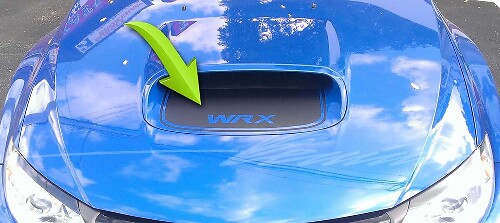 Autocollant en vinyle noir pour prise d'air sur capot WRX Subaru Impreza WRX STI