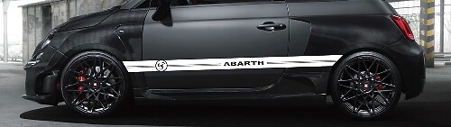 Kit d’autocollants vinyle bandes latérales de course pour Fiat 500 Abarth 2006-2019