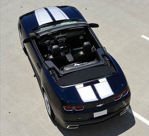 Convertible Twin Rally Stripe Kit — Autocollant vinyle (capot, coffre, becquet arrière) pour Chevrolet Camaro RS 2014-2015