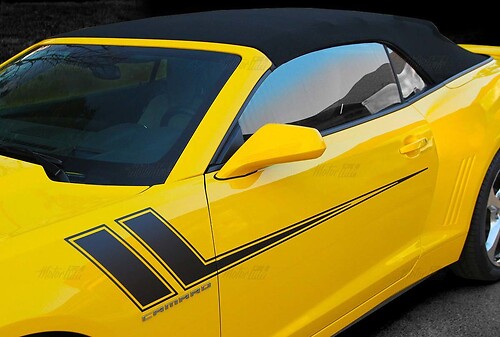 Twin Hash Pinstripe Pair — Autocollant vinyle (côté, aile avant) pour Chevrolet Camaro 2014-2017